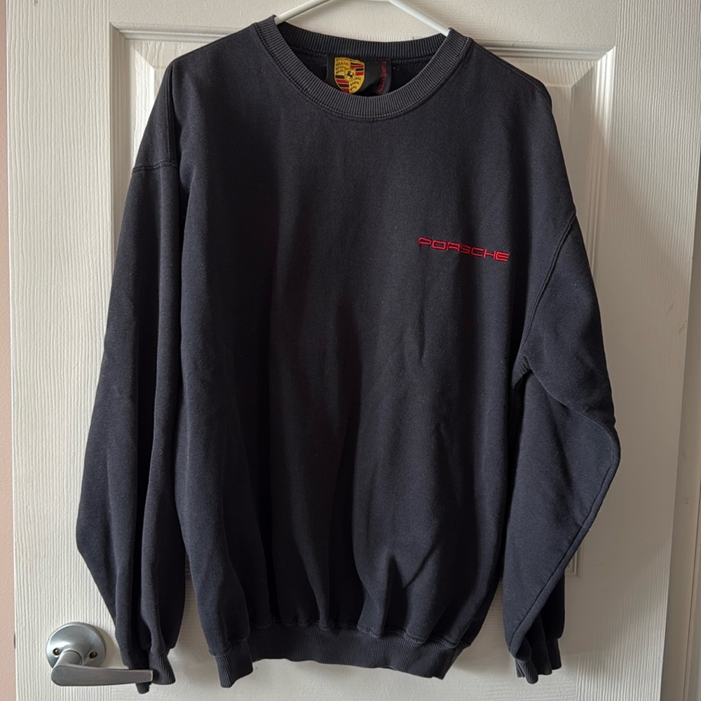 PORSCHE vintage black crewneck sweater